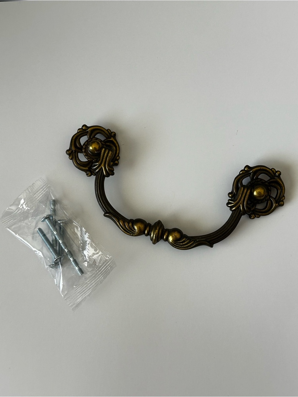 Antique Brass 4.5in Furniture Pulls | Classic Ornate Design (QTY 5)